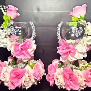 Valentine's Heart Wine Glass Candle Holder
